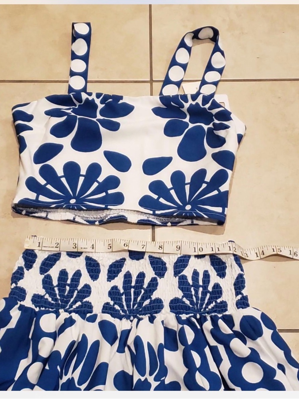 Commense Floral print cami Top & Smocked Skirt Set - Picture 6 of 8